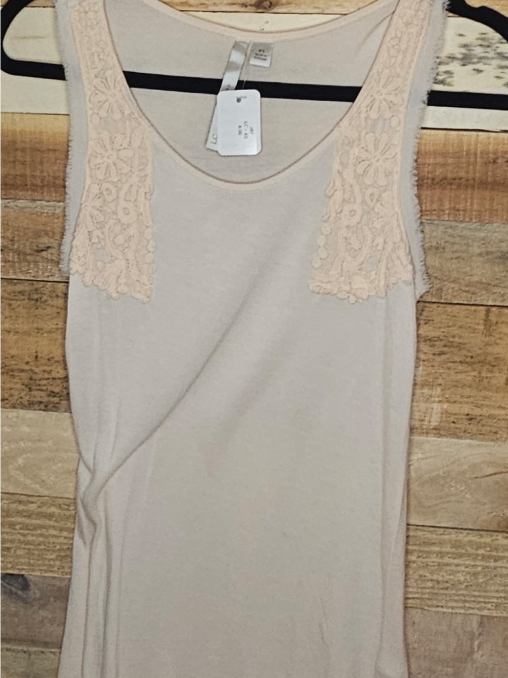 Lauren Conrad Sleeveless Lace Trim Tank - Cream